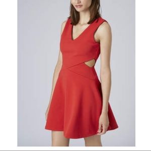 NWT Topshop Red Cut Out Dress